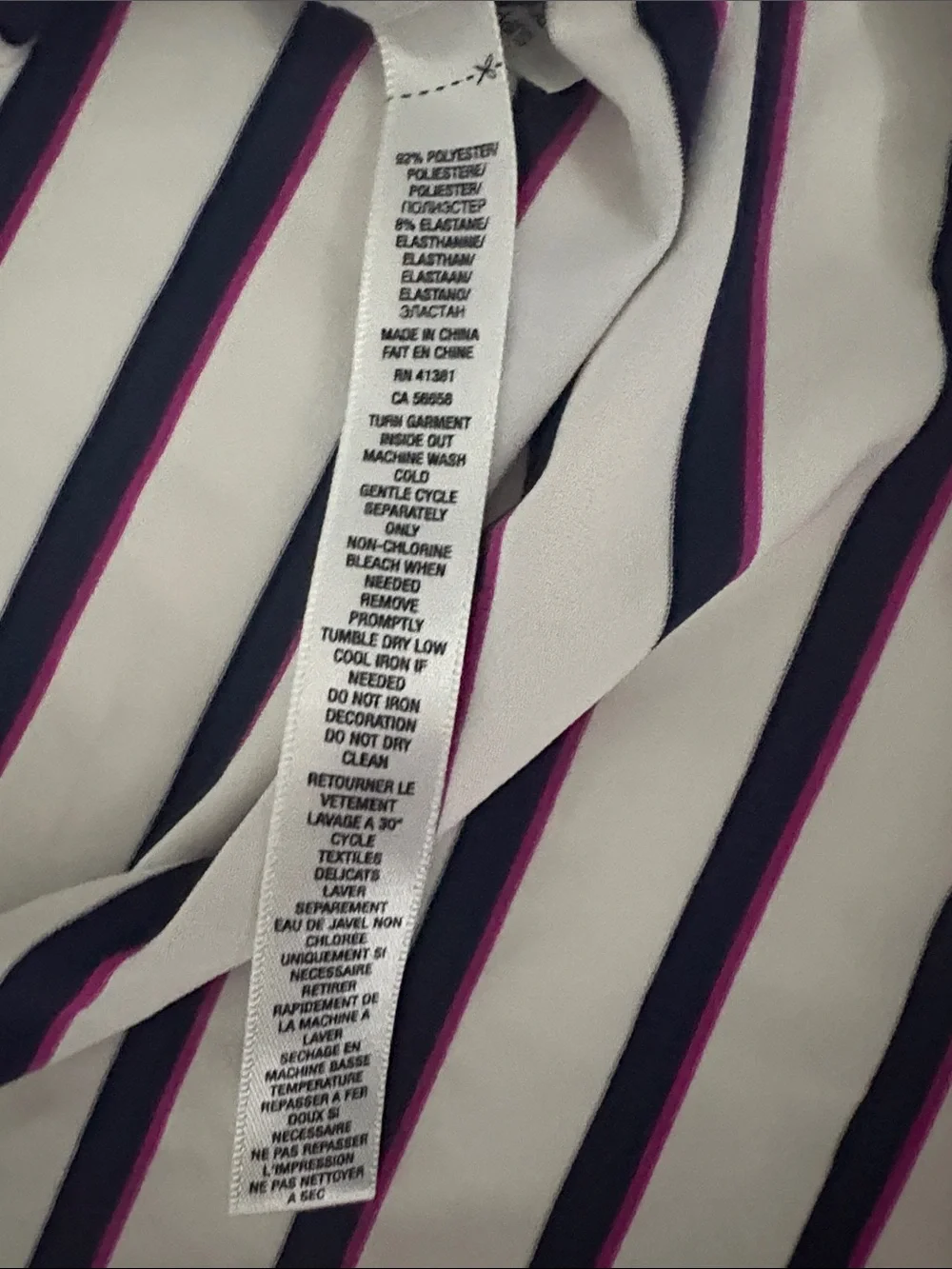 U.S. Open Striped Polo Shirt - Navy & White